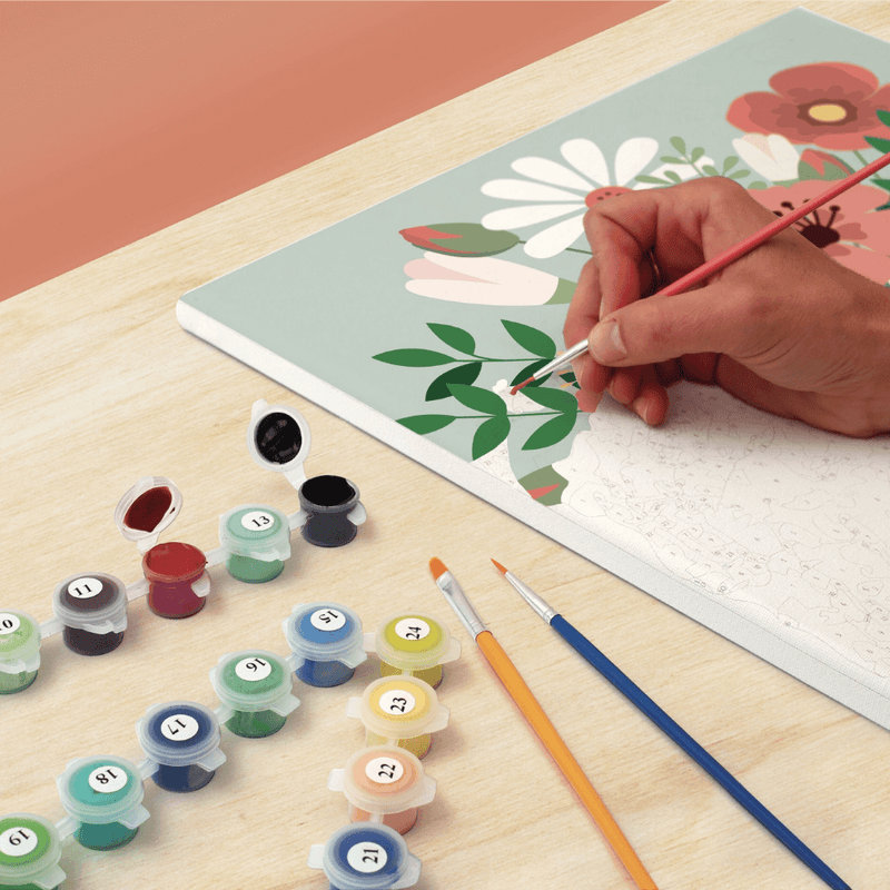 Kit peinture numéro enveloppe fleurie