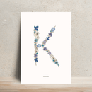 Affiche A4 herbier lettre bleue, papier d'art de qualité - Flowrette