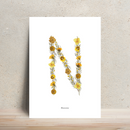 Affiche A4 herbier lettre jaune, papier d'art de qualité - Flowrette
