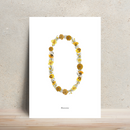 Affiche A4 herbier lettre jaune, variante de lettre florale - Flowrette