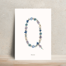 Affiche A4 herbier lettre bleue, cadeau personnalisable avec initiale - Flowrette