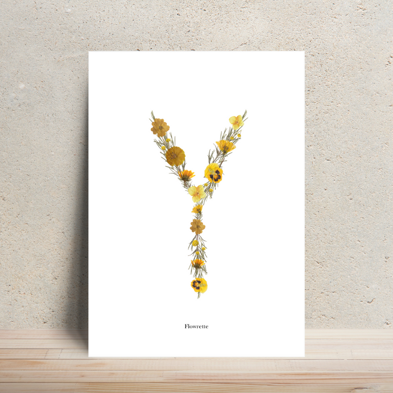 Affiche A4 herbier lettre jaune