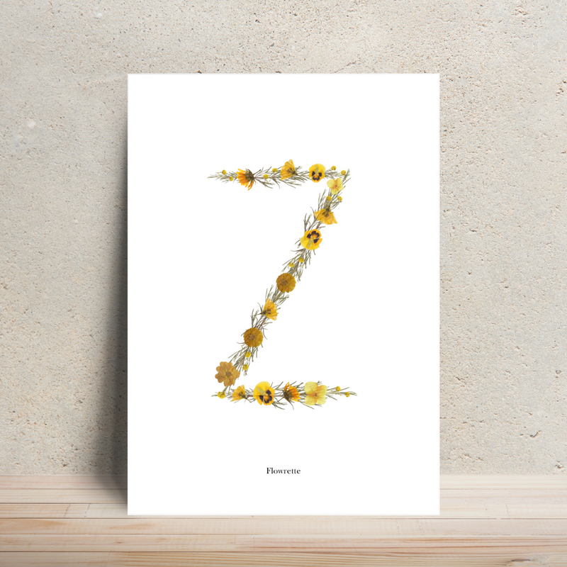 Affiche A4 herbier lettre jaune