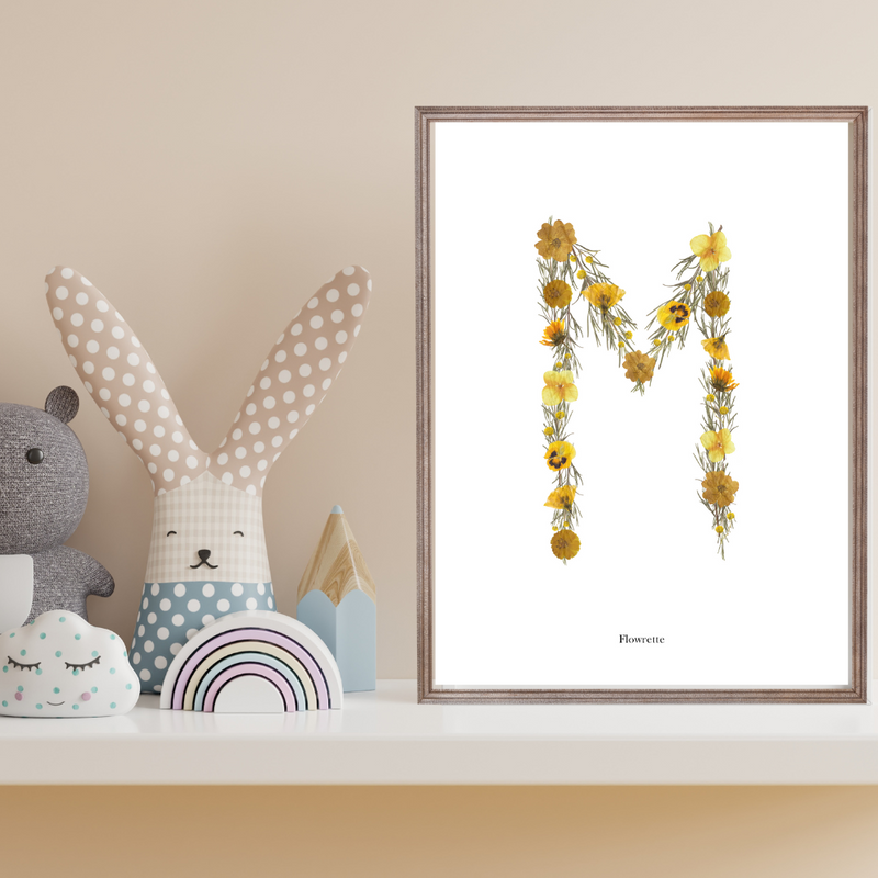 Affiche A4 herbier lettre jaune