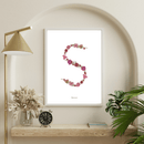 Affiche A4 herbier lettre rose