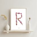 Affiche A4 herbier lettre rose