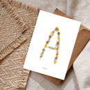 Carte postale herbier lettre jaune