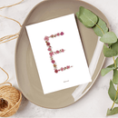 Carte postale herbier lettre rose