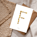 Carte postale herbier lettre jaune