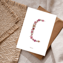 Carte postale herbier lettre rose