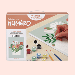 Kit peinture numéro enveloppe fleurie