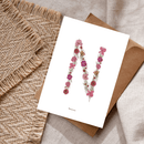 Carte postale herbier lettre rose