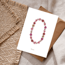 Carte postale herbier lettre rose