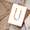 Carte postale herbier lettre jaune