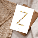 Carte postale herbier lettre jaune