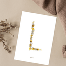 Carte postale herbier lettre jaune