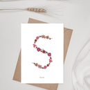 Carte postale herbier lettre rose