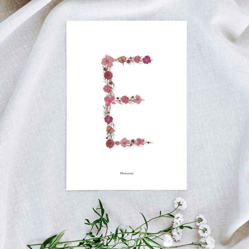 Affiche A5 herbier lettre rose