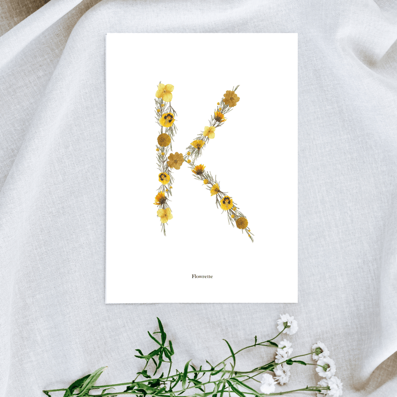 Affiche A5 herbier lettre jaune