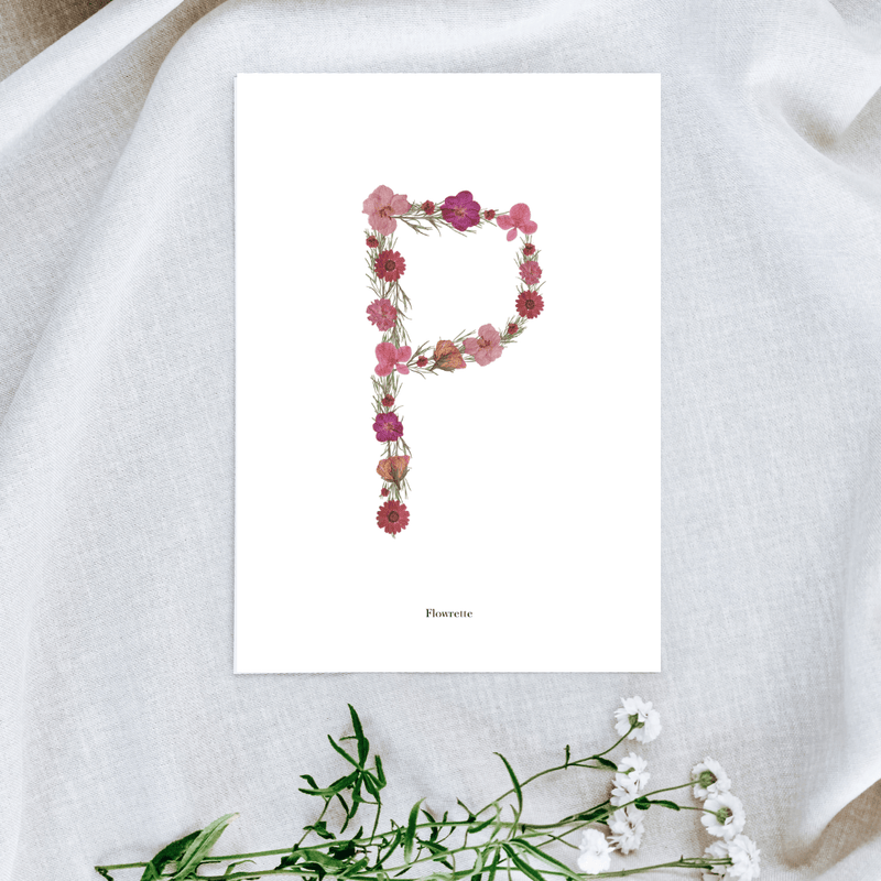 Affiche A5 herbier lettre rose