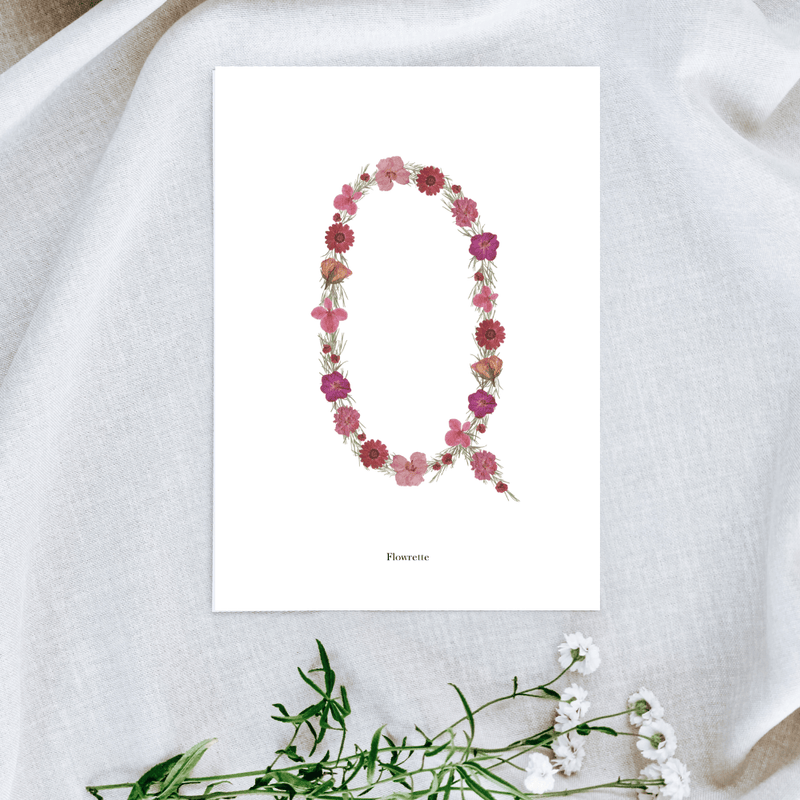 Affiche A5 herbier lettre rose
