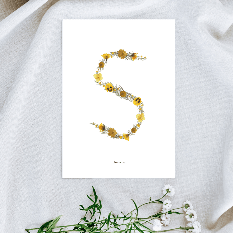 Affiche A5 herbier lettre jaune