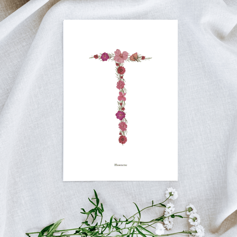 Affiche A5 herbier lettre rose
