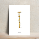 Affiche A4 herbier lettre jaune, décoration chambre - Flowrette