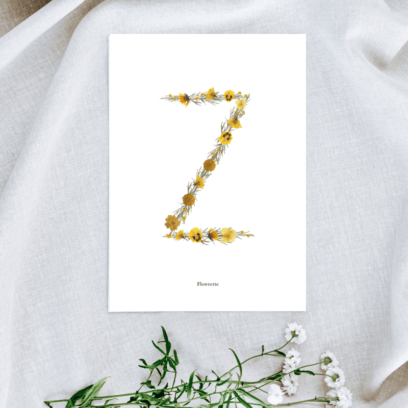 Affiche A5 herbier lettre jaune