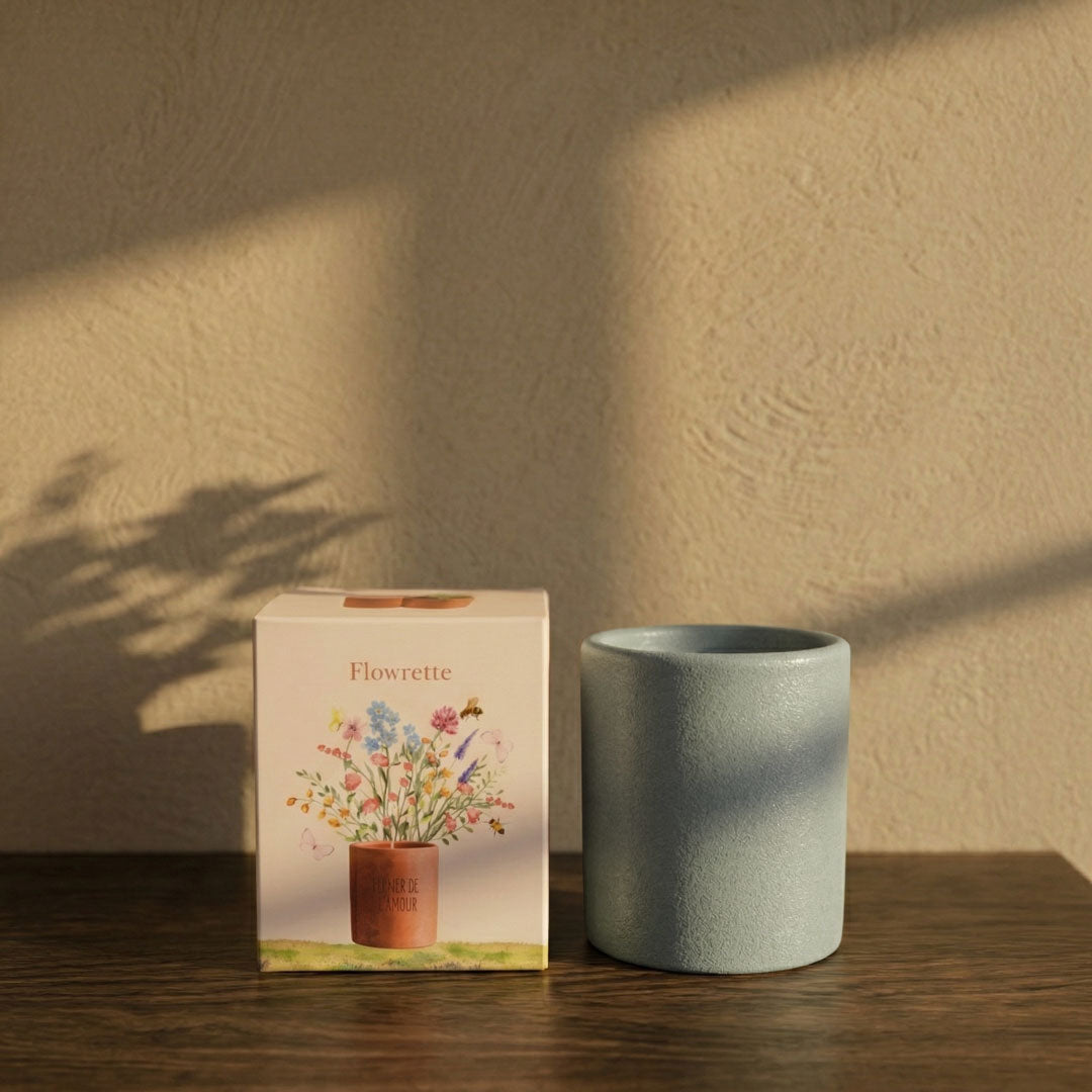 Glittery Blue Love Candle