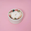 Bougie fleurie menthe et basilic - Flowrette
