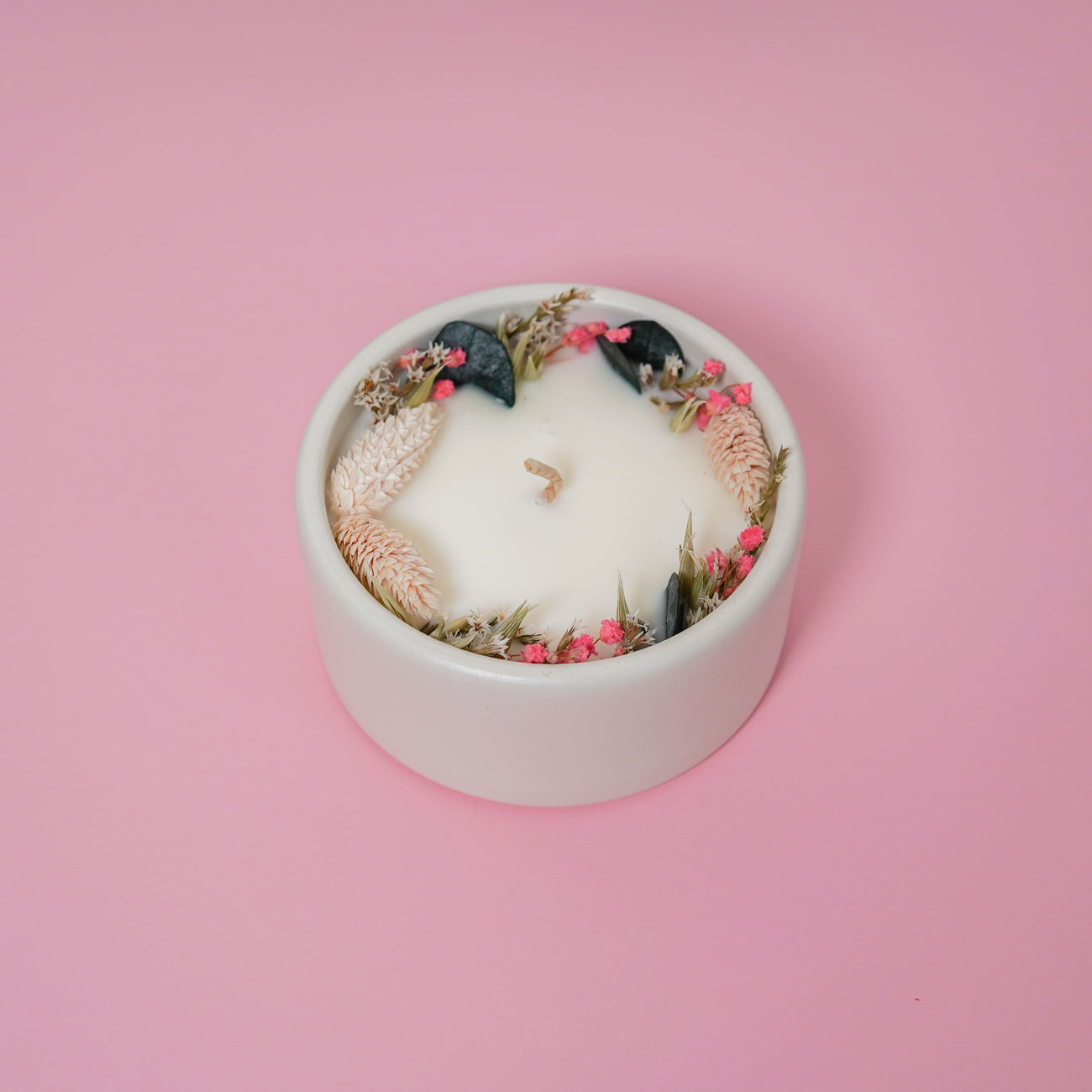 Bougie fleurie menthe et basilic - Flowrette