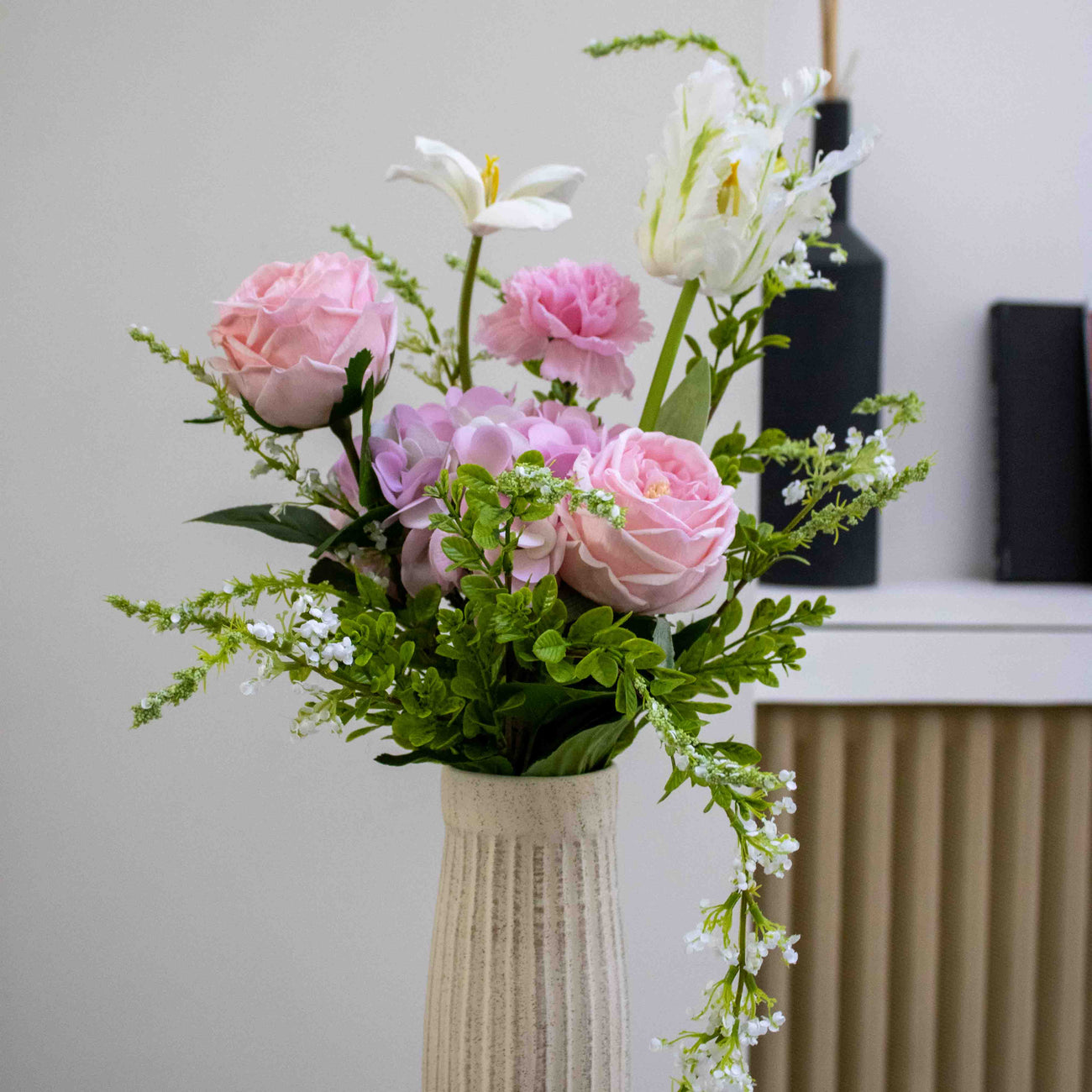 Bouquet Catherine fleurs artificielles, composition florale réaliste, déco intérieure, sans entretien