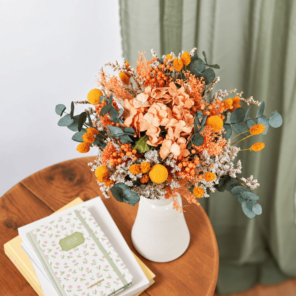 Bouquet mixte Prévert, composition de fleurs en papier et séchées - Flowrette