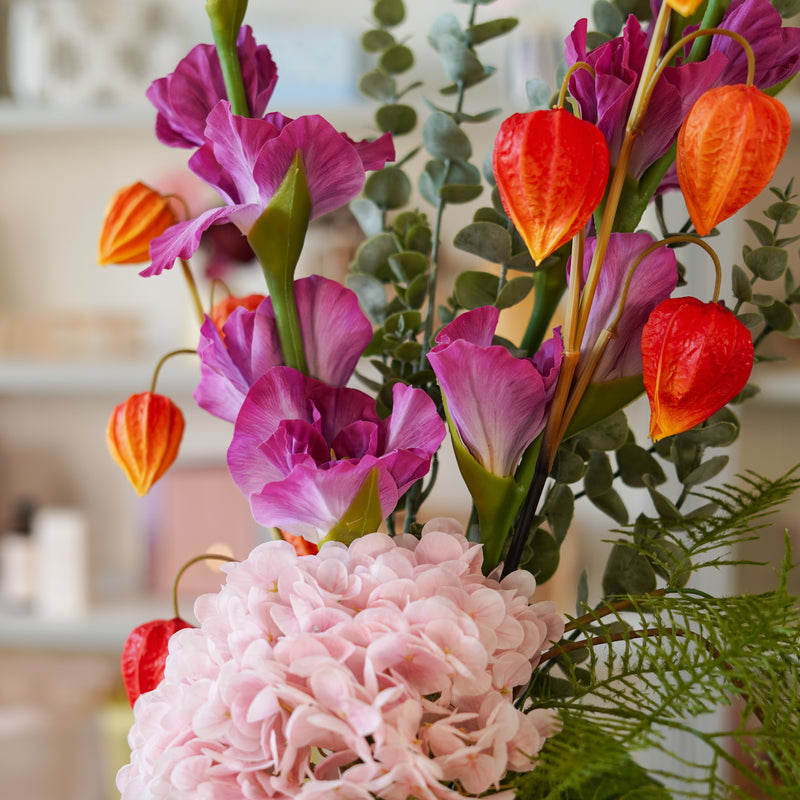 Bouquet artificiel Kandeece, détail des fleurs et textures - Flowrette