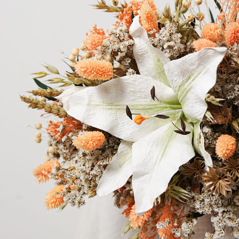 Bouquet mixte Musset, vue d'ensemble fleurs séchées et papier - Flowrette