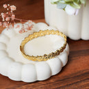 Bracelet Marguerite en acier inoxydable plaqué or, bijou floral artisanal élégant - Flowrette