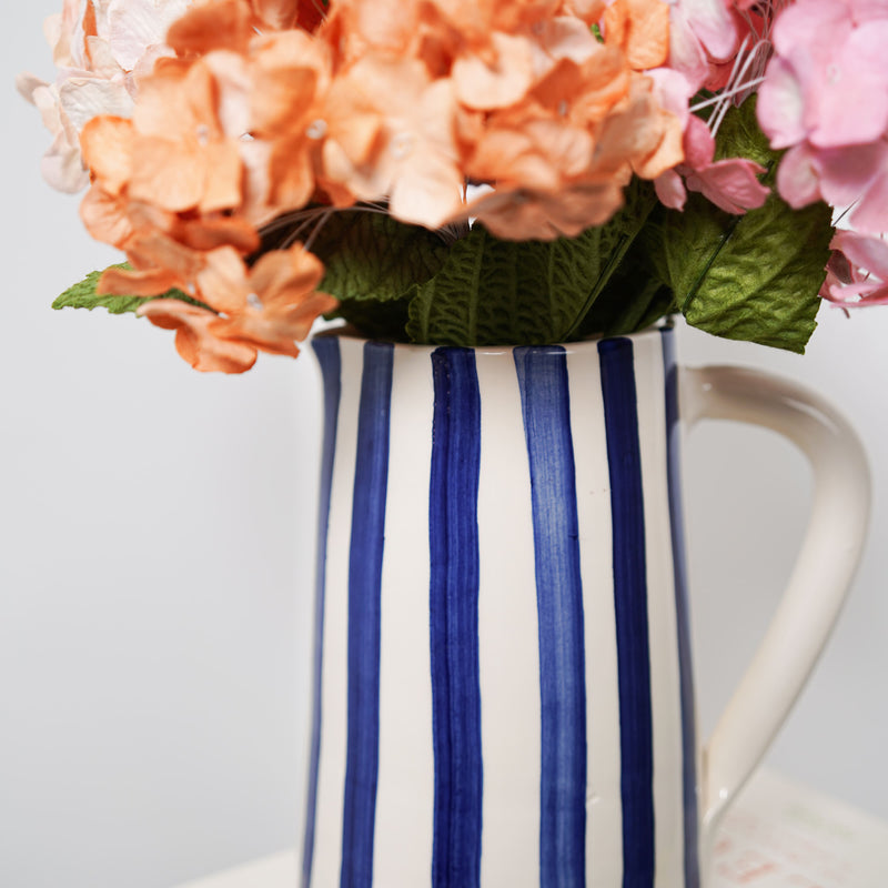 Carafe rayée bleu - décoration - vase -Flowrette