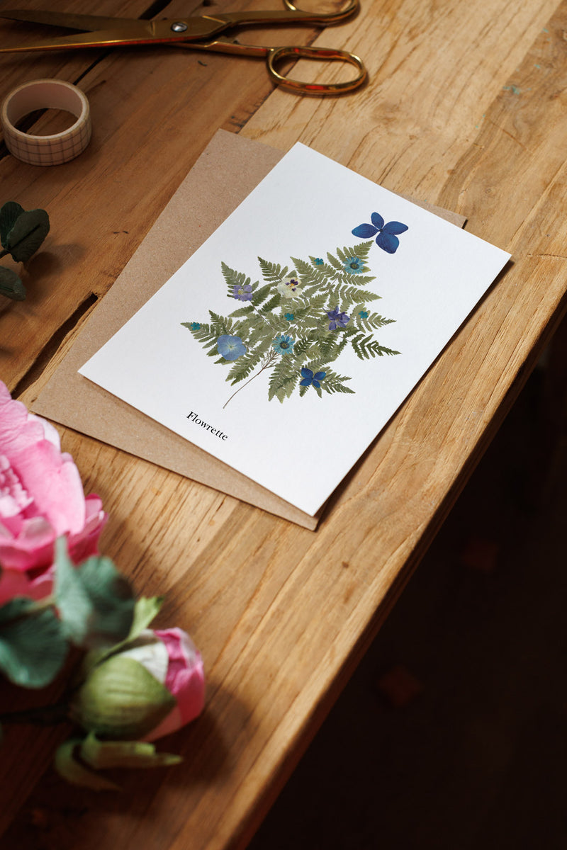 Carte postale Sapin de Noël Bleu