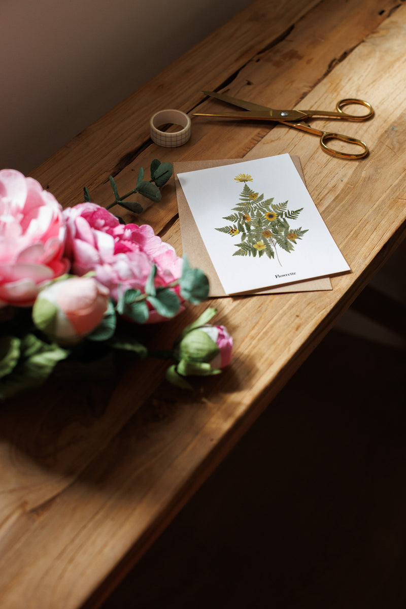 Carte postale Sapin de Noël Jaune