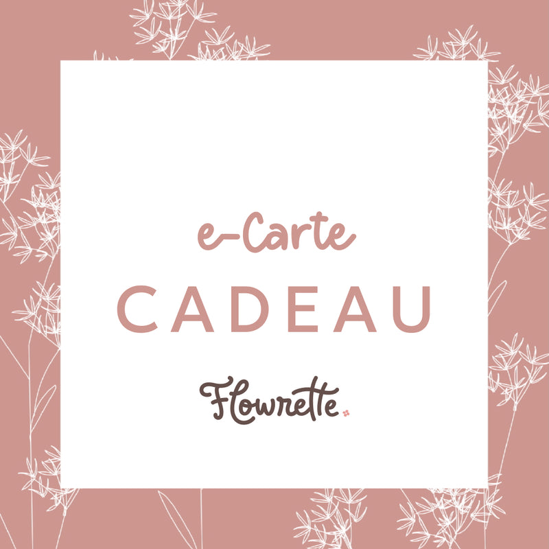 Carte cadeau Flowrette, aperçu du e-mail reçu avec le code cadeau - Flowrette