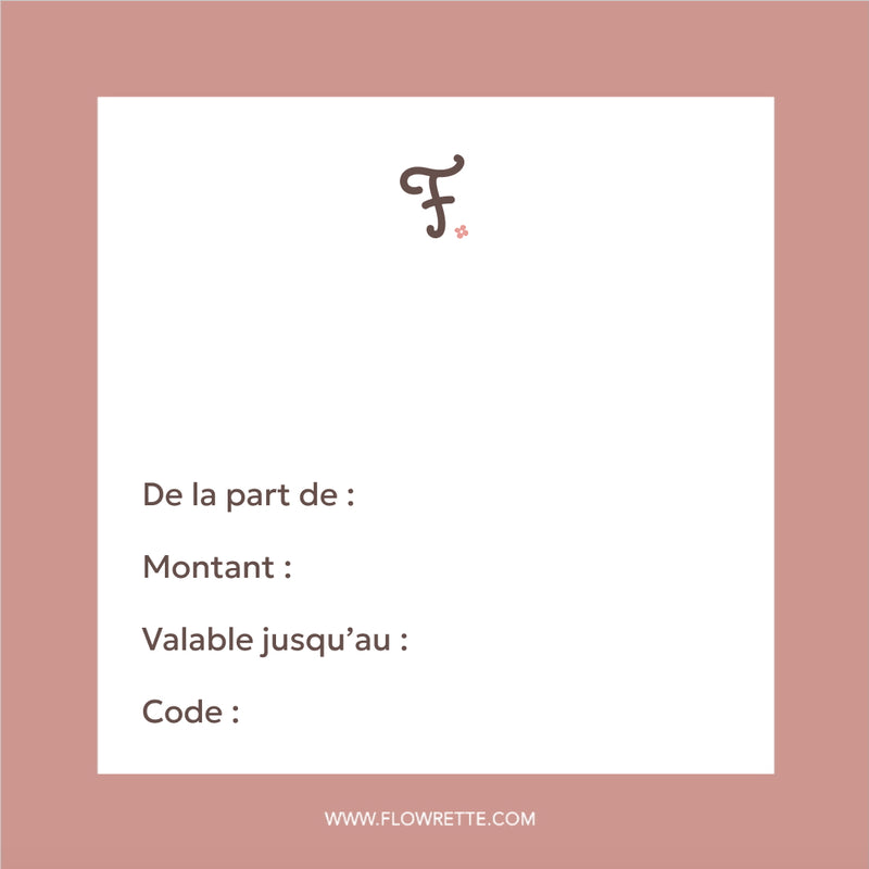 Carte cadeau Flowrette, mise en scène idée cadeau fleurs séchées - Flowrette