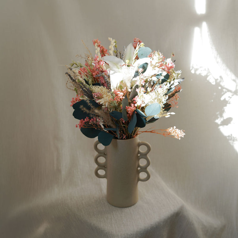 Bouquet mixte Proust, détail des fleurs séchées et feuillages - Flowrette
