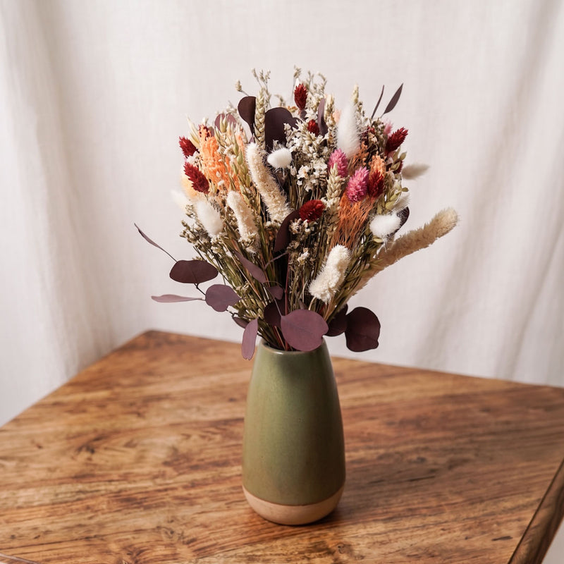 Bouquet Mahé, détail des épis de blé et fleurs séchées - Flowrette