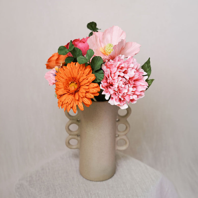 Bouquet de fleurs en papier Vlaminck, vue d'ensemble aux tons colorés - Flowrette