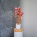 Botte fleurs séchées Gomphrena rose, vue rapprochée - Flowrette