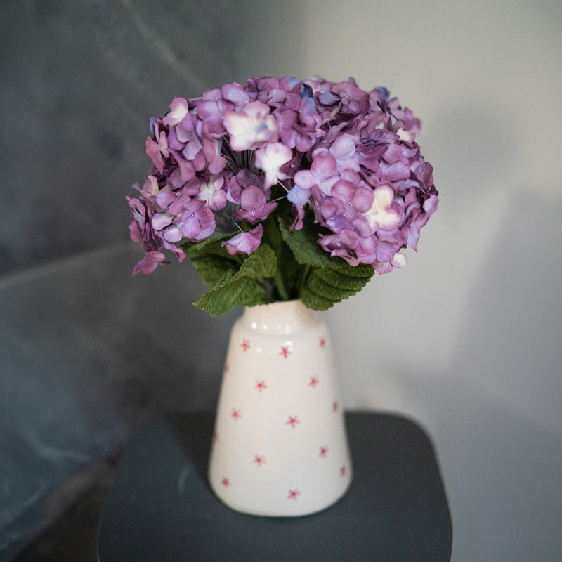 Hortensia en papier mauve marbré