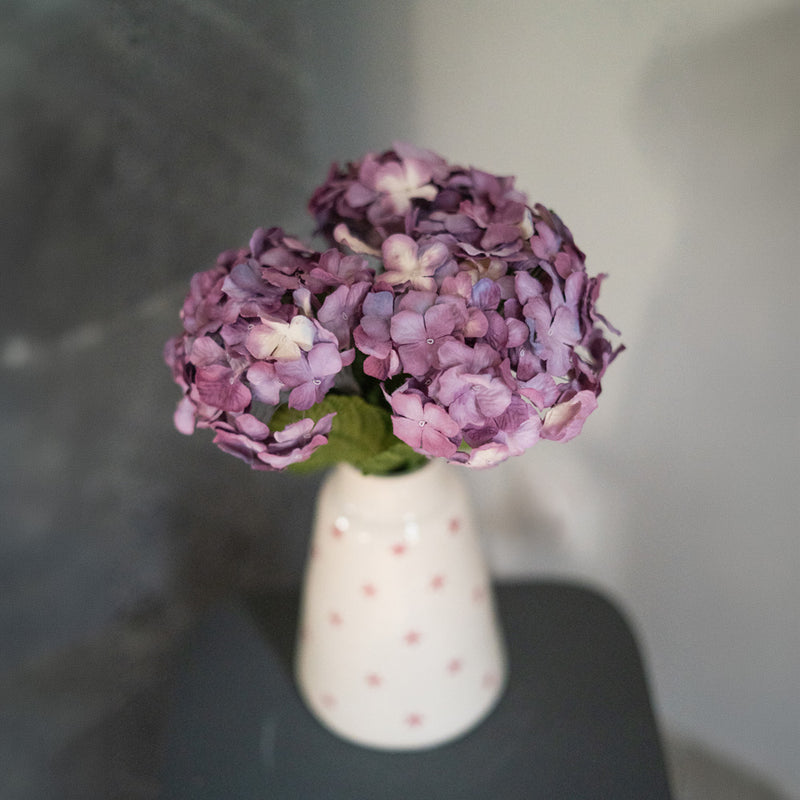 Hortensia en papier mauve marbré