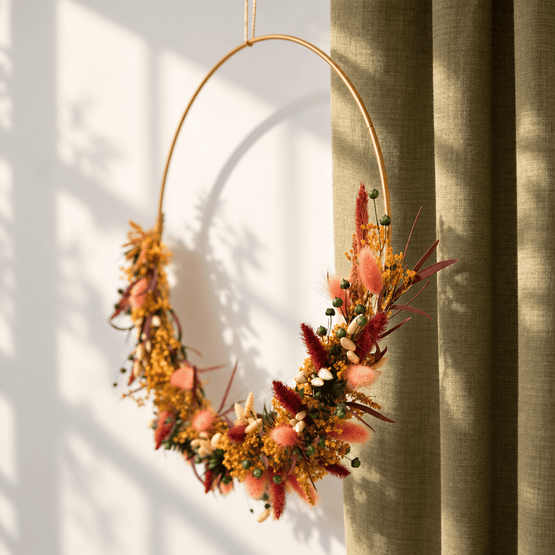 Kit diy couronne murale Verlaine - fleurs séchées- Flowrette