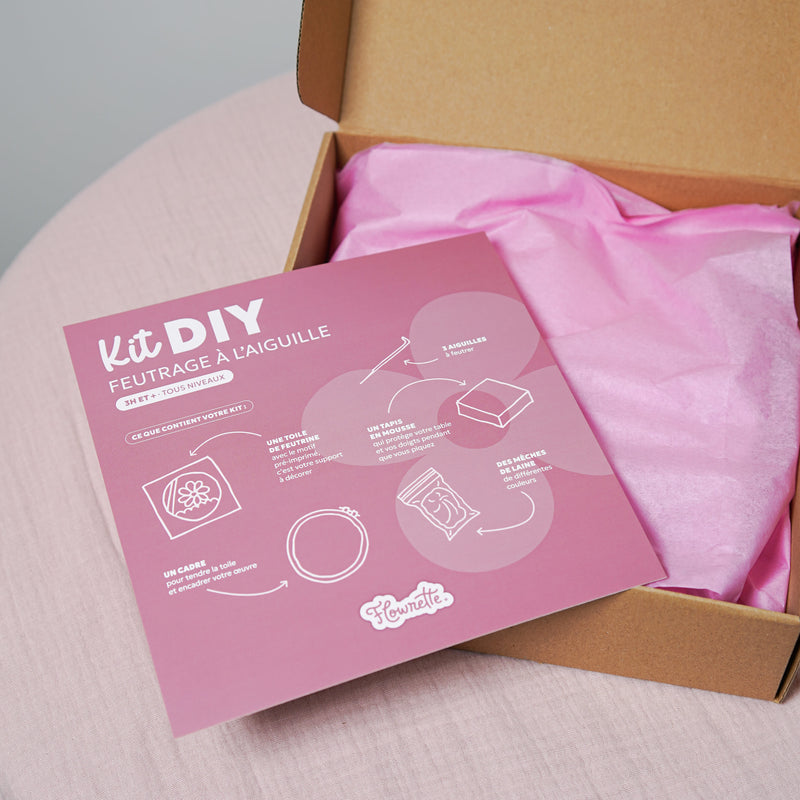 Kit DIY feutrage à l'aiguille Pivoine - Flowrette